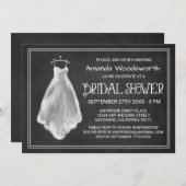 Chalkboard Mariage robe nuptiale douche Invitation (Devant / Derrière)