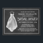 Chalkboard Mariage robe nuptiale douche Invitation<br><div class="desc">Chalkboard Mariage Robe de douche nuptiale Invitations - présente une robe de mariage imprimé craie sur un arrière - plan de tableau noir imprimé avec une typographie sophistiquée.</div>