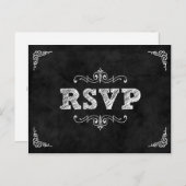 Chalkboard mariage rsvp carte / manger boisson mar (Devant / Derrière)