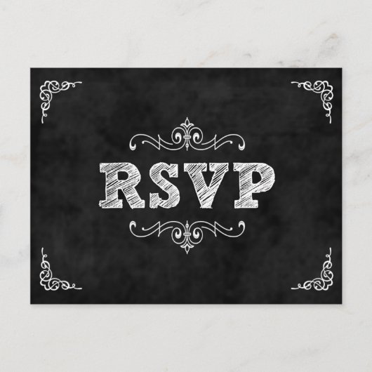 Chalkboard mariage rsvp carte / manger boisson mar (Devant)