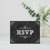 Chalkboard mariage rsvp carte / manger boisson mar (Debout devant)