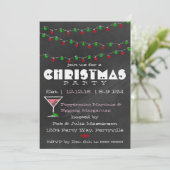 Chalkboard Martini Invitations de Noël (Debout devant)