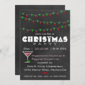 Chalkboard Martini Kerst Uitnodigingen (Voorkant / Achterkant)