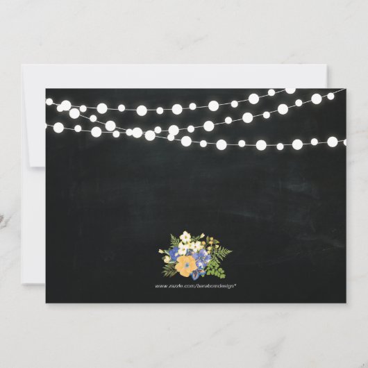 Chalkboard, Mason Jar 50e Anniversaire Invitation (Dos)