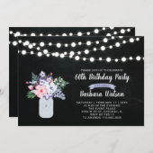 Chalkboard, Mason Jar 60e Anniversaire Invitation (Devant / Derrière)