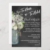 Chalkboard Mason Jar/After Wedding Invitation Kaart (Voorkant / Achterkant)