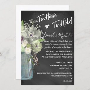 Chalkboard Mason Jar/After Wedding Invitation Kaart