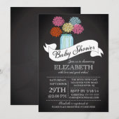 Chalkboard Mason Jar Baby shower Invitation (Devant / Derrière)
