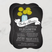 Chalkboard Mason Jar Baby shower Invitation (Devant / Derrière)