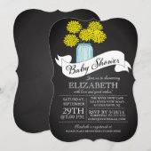 Chalkboard Mason Jar Baby shower Invitation Kaart (Voorkant / Achterkant)