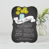 Chalkboard Mason Jar Baby shower Invitation Kaart (Staand voorkant)