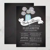 Chalkboard Mason Jar Baby shower Invitation Kaart (Voorkant / Achterkant)
