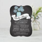 Chalkboard Mason Jar Baby shower Invitation Kaart (Staand voorkant)
