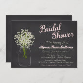 Chalkboard Mason Jar Bébé Invitation à respirer PI (Devant / Derrière)