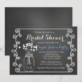Chalkboard Mason Jar Bridal Shower Kaart (Voorkant / Achterkant)