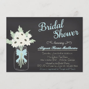 Chalkboard Mason Jar Bridal Shower Kaart