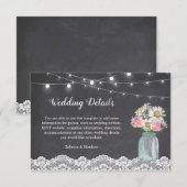 Chalkboard Mason Jar Floral Wedding Reception Informatiekaartje (Voorkant / Achterkant)