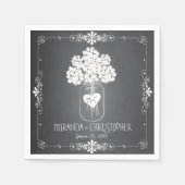 Chalkboard Mason Jar Gepersonaliseerde bruiloft se Servetten (Voorkant)