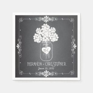 Chalkboard Mason Jar Gepersonaliseerde bruiloft se Servetten