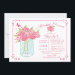Chalkboard Mason Jar Invitation de la douche nupti<br><div class="desc">Invitation de la nuptiale Mason Jar moderne avec un pot de maçon de campagne rempli de fleurs roses de cottage rose sur un arrière - plan blanc chic avec un joli accent floral & papillon et un cadre lunatique. Retournez notre invitation de douche nuptiale pour voir un retour assorti pour...</div>