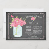 Chalkboard Mason Jar Invitation de la douche nupti (Devant)