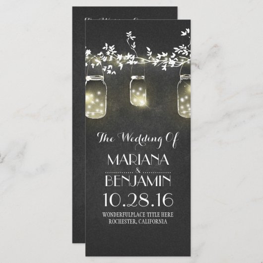 chalkboard mason jar lampes à cordes programme de (Devant / Derrière)