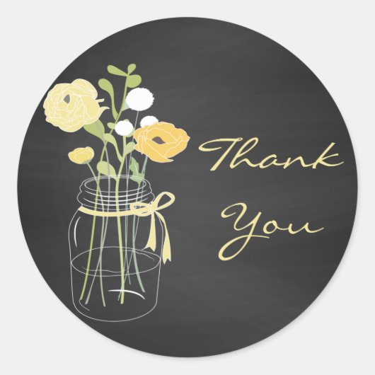 Chalkboard Mason Jar Mariage Favoriser Stickers (Devant)