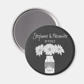 Chalkboard Mason Jar Personalized Favor Magnet Magneet (Voorkant / Achterkant)