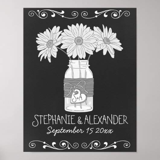 Chalkboard Mason Jar Personalized Poster (Voorkant)