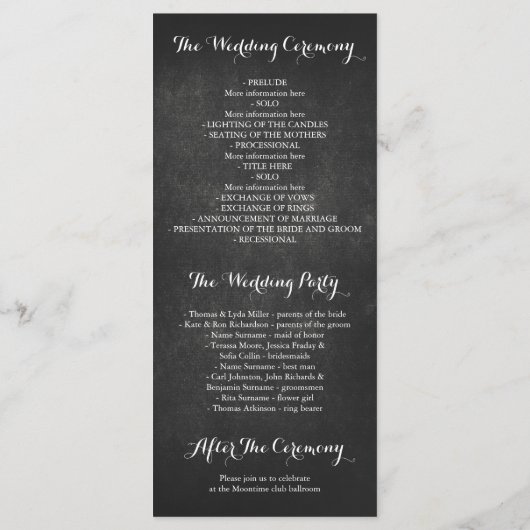 Chalkboard Mason Jar Programmes de mariage (Dos)
