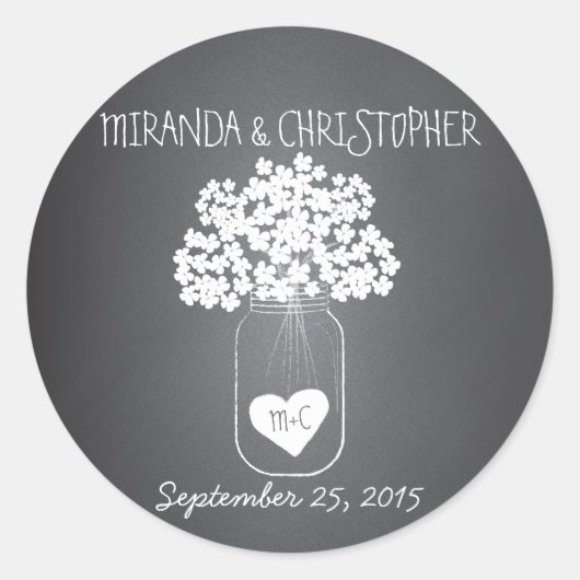 Chalkboard Mason Jar Stickers Favonalized (Devant)