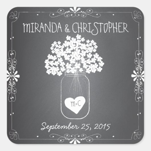 Chalkboard Mason Jar Stickers Favonalized (Devant)