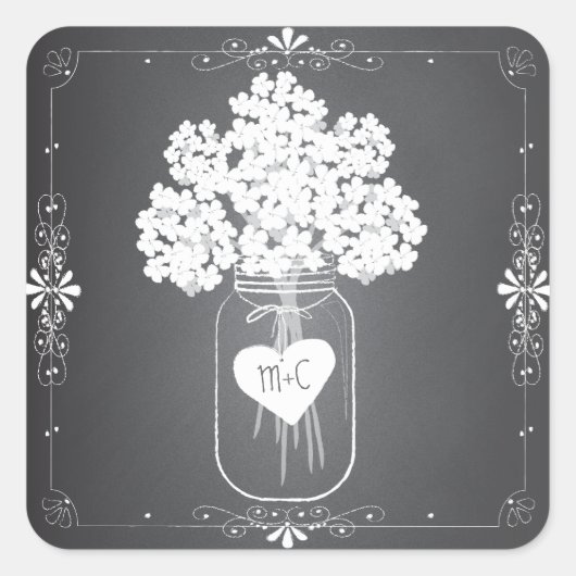 Chalkboard Mason Jar Stickers Favonalized (Devant)