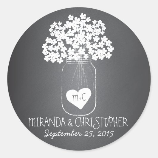Chalkboard Mason Jar Stickers Favonalized (Devant)