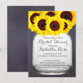 Chalkboard Mason Jar Sunflower Invitations (Devant / Derrière)