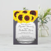 Chalkboard Mason Jar Sunflower Invitations (Debout devant)