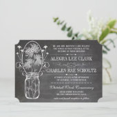 Chalkboard Mason Jar Typografie Invite Kaart (Staand voorkant)