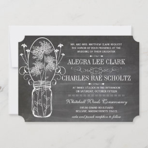 Chalkboard Mason Jar Vintage Invitation de typogra