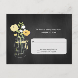 Chalkboard Mason Jar Wedding Cartes RSVP