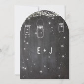 ChalkBoard Mason Jar Wedding Stars Garland Kaart (Achterkant)