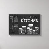 Chalkboard Mason Jars Kitchen Canvas (Voorkant)