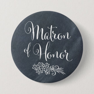 Chalkboard Matron of Honor Ronde Button 7,6 Cm
