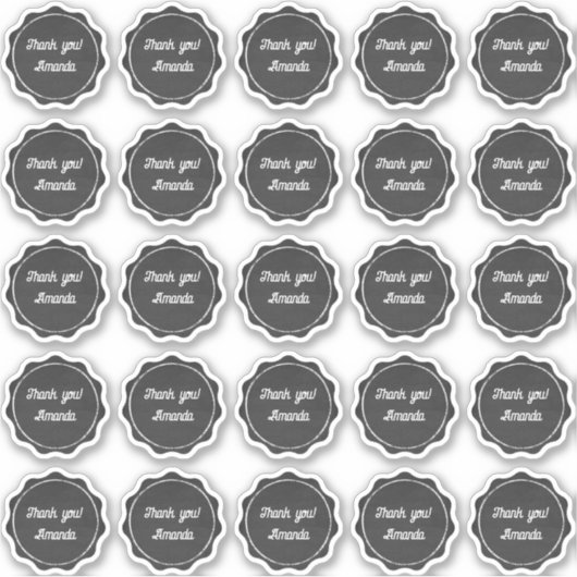 Chalkboard merci avec nom étiquette (Devant)