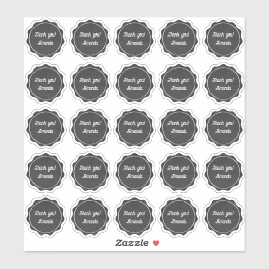 Chalkboard merci avec nom étiquette (Feuille)