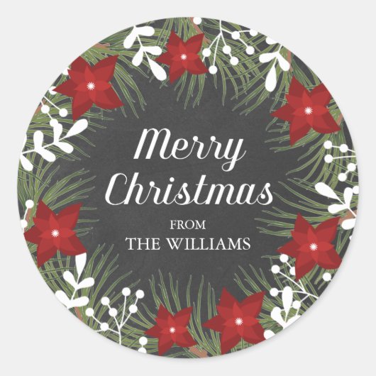 Chalkboard Merry Christmas Sticker (Voorkant)