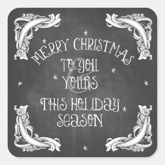 Chalkboard Merry Christmas Sticker (Voorkant)