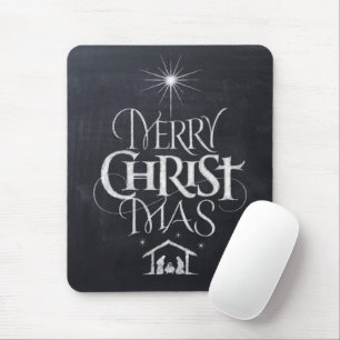 Chalkboard Merry Christus Mas Kerstreligie Muismat