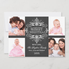 Chalkboard Merry Kerstfeestay-fotokaart Feestdagenkaart