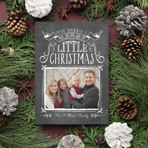 Chalkboard Merry Little KerstKaart