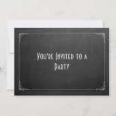 Chalkboard met Famcy Border Generic Party Kaart (Voorkant)